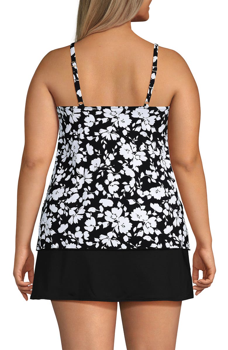 Lands' End Tulip Hem Tankini Top, Alternate, color, Black Blossom Floral