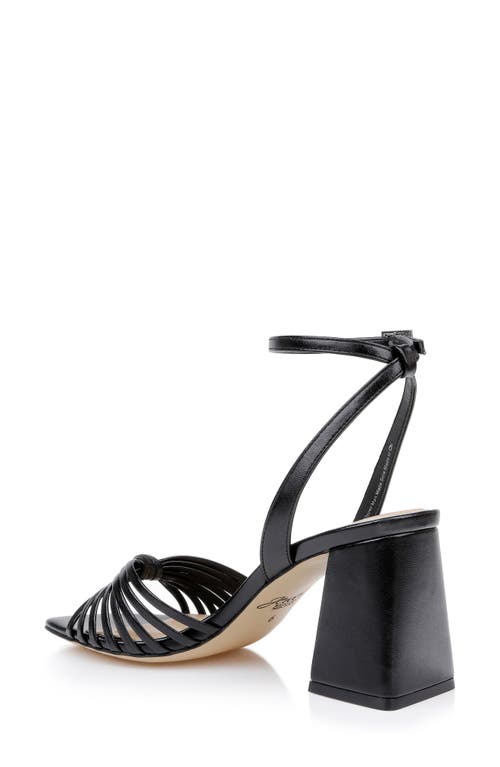 Jewel Badgley Mischka Nariah Ankle Strap Sandal In Black Leather