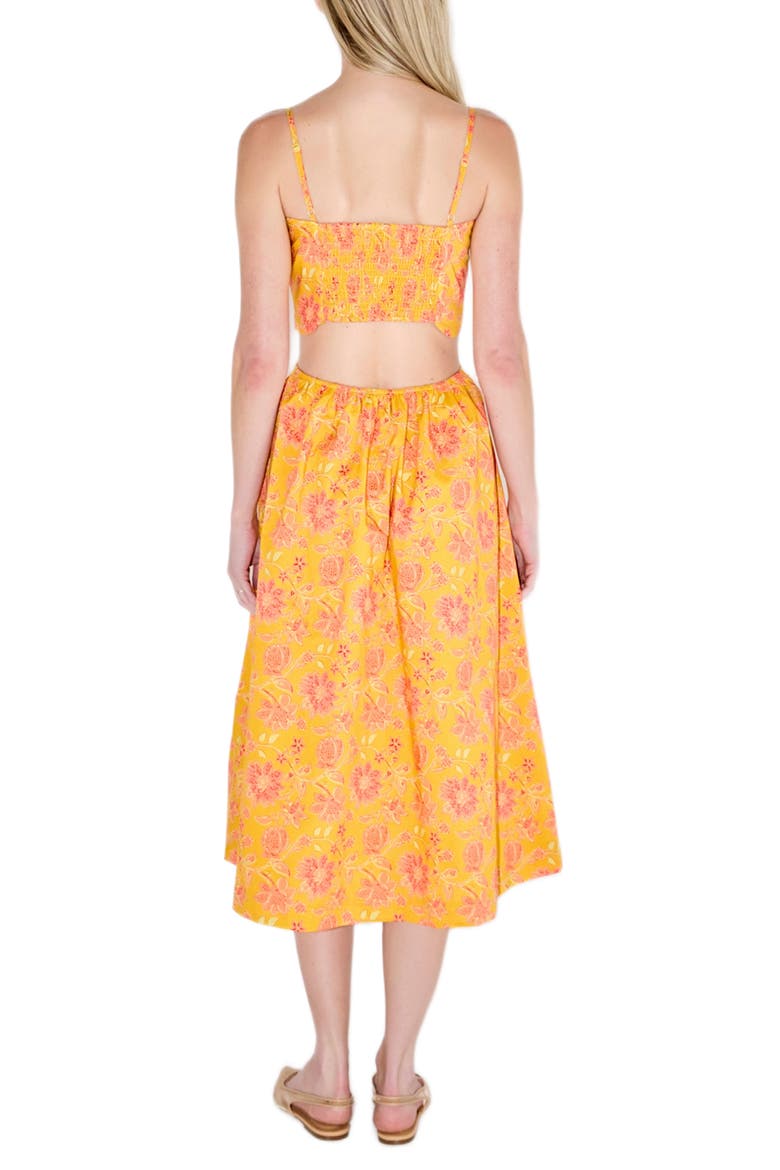Floral Cutout Detail Cotton Sundress, Alternate, color, ORANGE MULTI