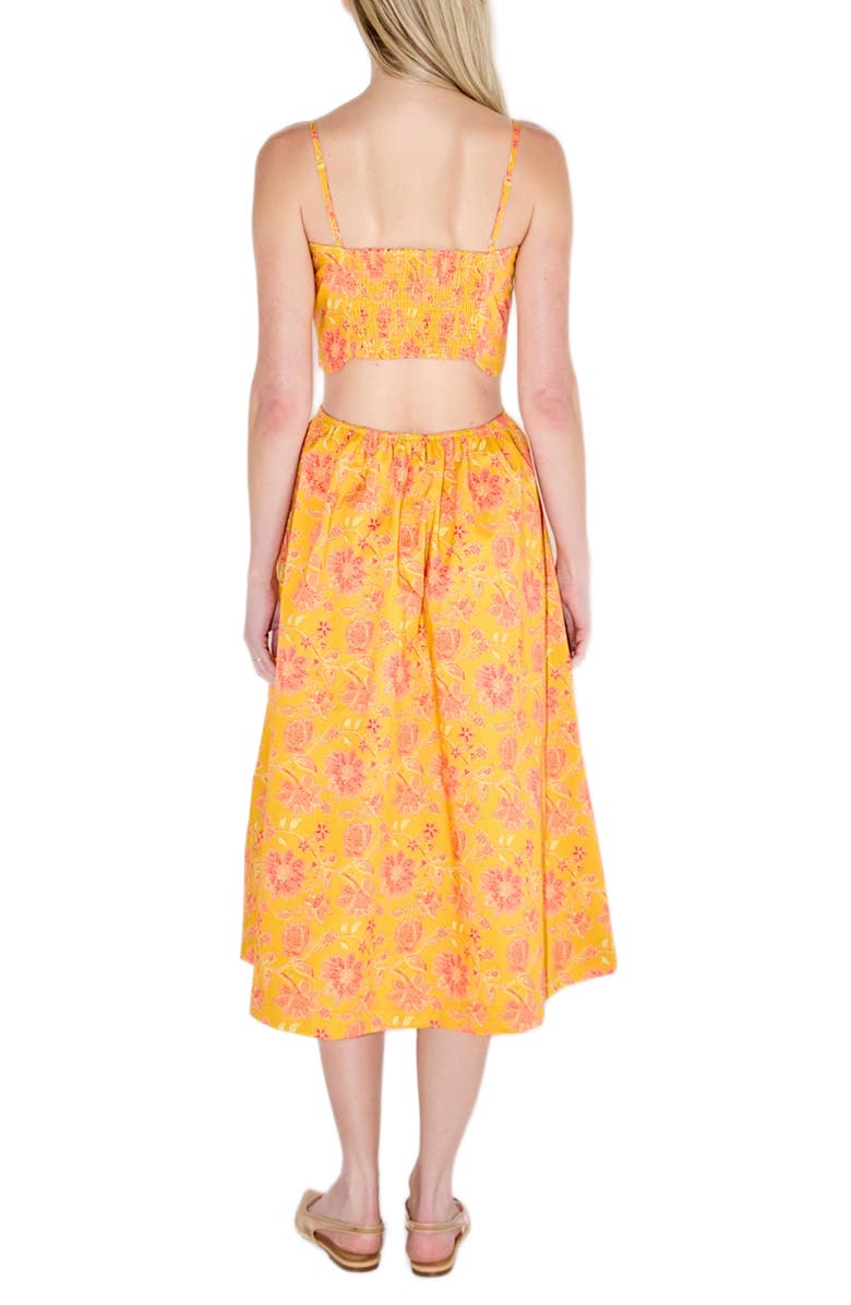 English Factory Floral Cutout Detail Cotton Sundress, Alternate, color, Orange Multi
