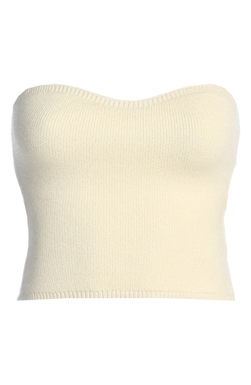 Jluxlabel Tropic Oasis Strapless Knit Top In White