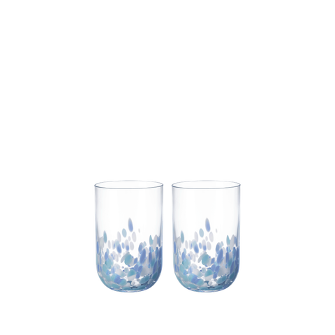 Like Confetti Aqua Highball / Tumbler Pair