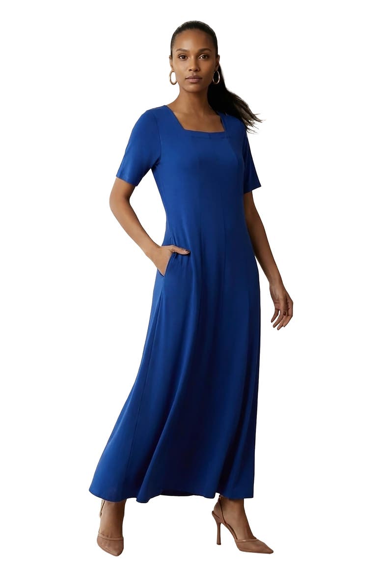 Square Neck Maxi Dress, Main, color, DARK SAPPHIRE