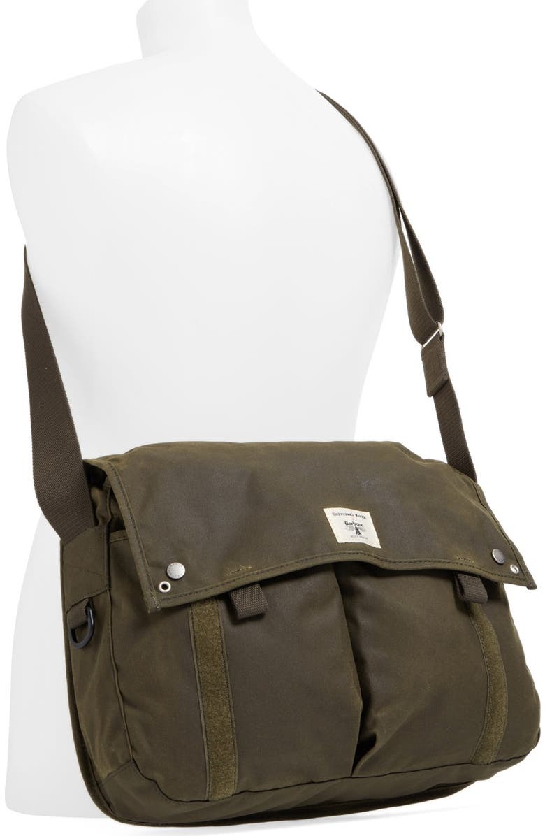Barbour Waxed Canvas Messenger Bag, Alternate, color,