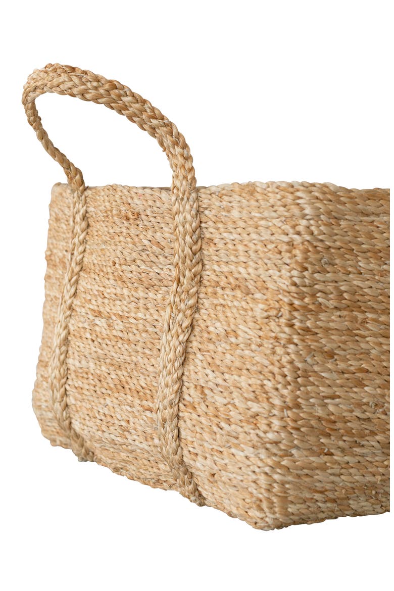 Square Jute Basket with Handles, Alternate, color, NATURAL