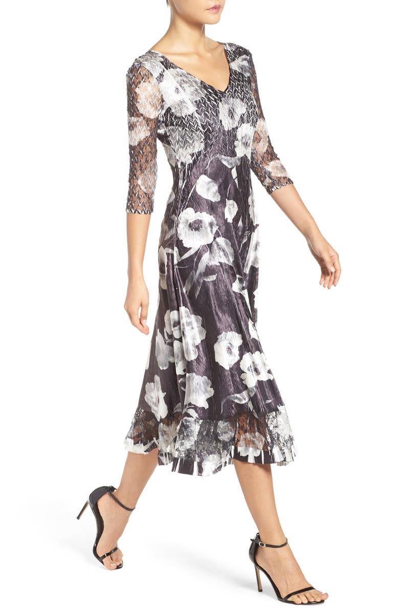 Komarov Mixed Media Midi Dress, Alternate, color, 