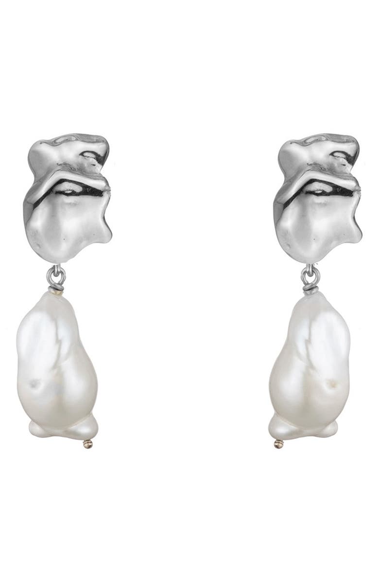Sterling King Freshwater Pearl Drop Earrings, Main, color,