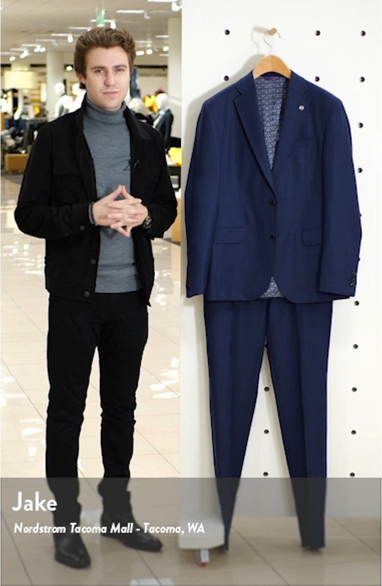 Roger Slim Fit Bird's Eye Wool Suit, sales video thumbnail