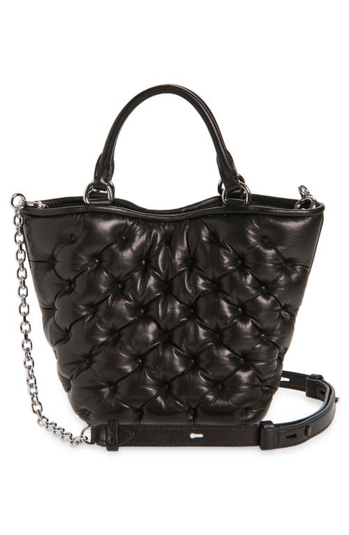 Maison Margiela Glam Slam Leather Tote In Black