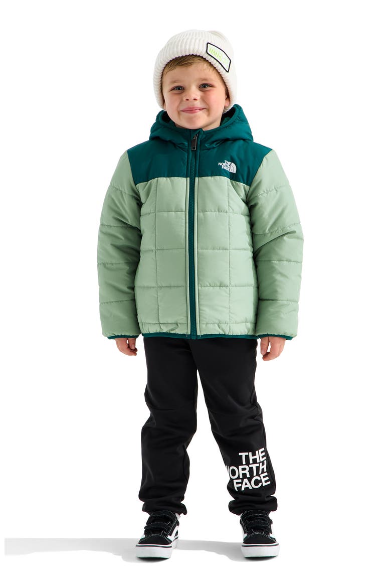 Kids' Shasta Water Repellent Reversible Hooded Jacket, Alternate, color, SLATE MOSS/ PACIFIC TEAL