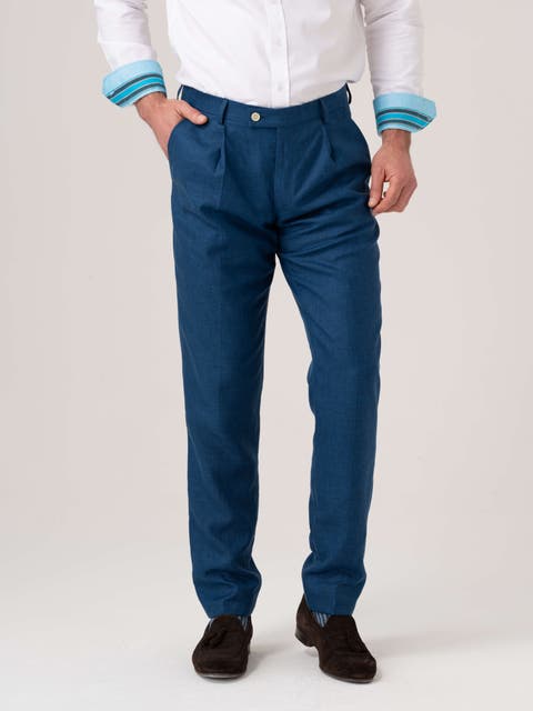 Linen Wool Silk Blend Trousers