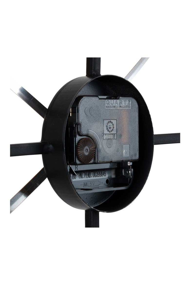 Black Wall Clock, Alternate, color, BLACK