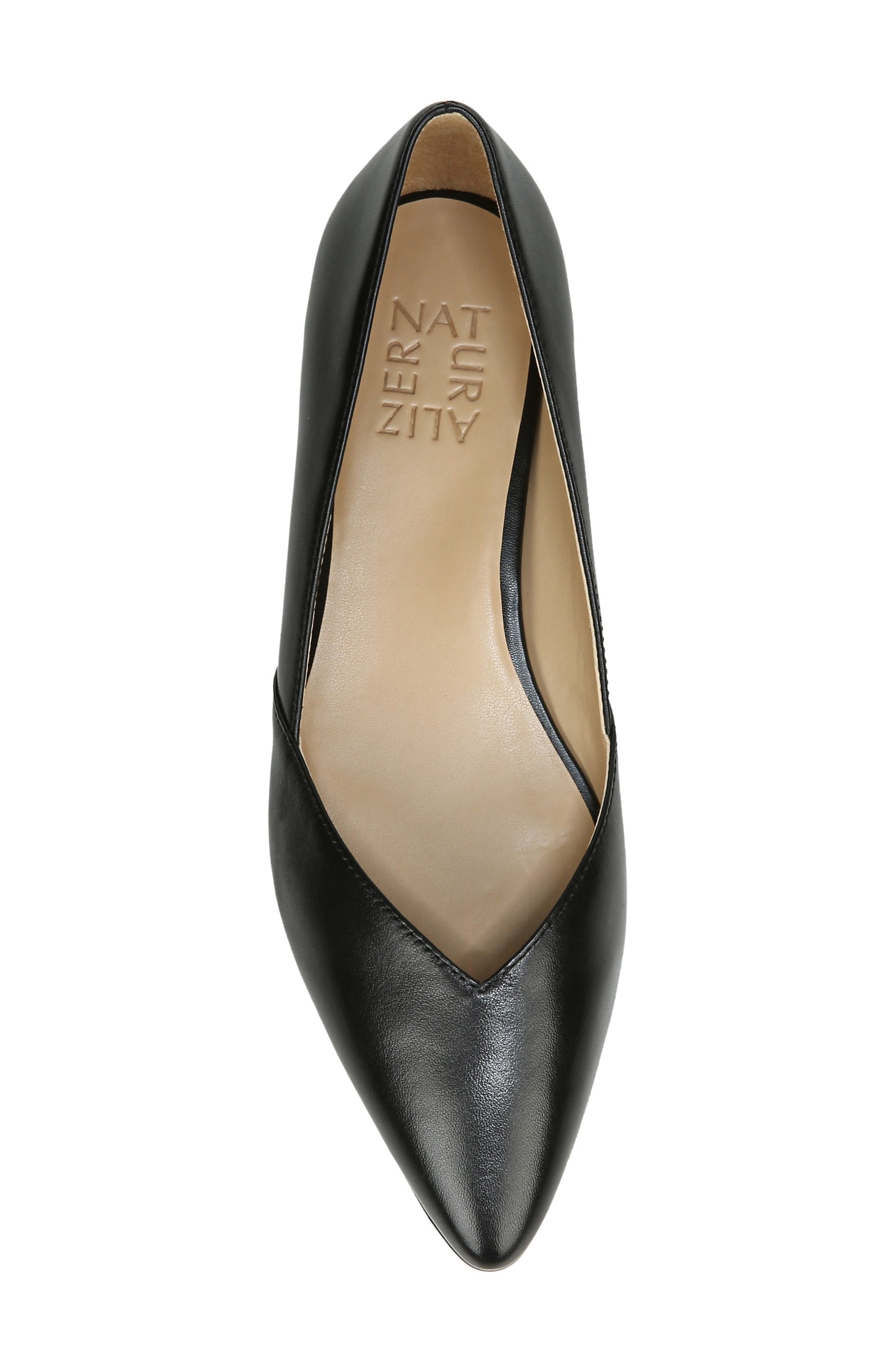 Naturalizer Havana Pointed Toe Flat, Alternate, color, Black Leather