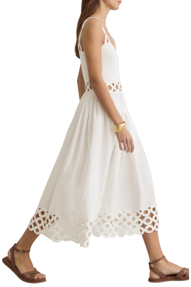 Rita Cutout Midi Dress, Alternate, color, IVORY