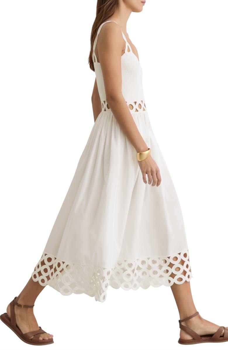 Reiss Rita Cutout Midi Dress, Alternate, color, Ivory