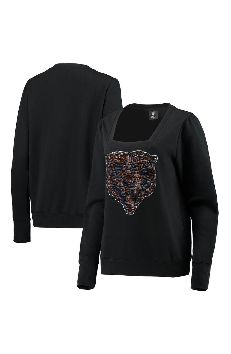 CUCE Women's Cuce Black Chicago Bears Winners Square Neck Pullover Sweatshirt, Main, color,