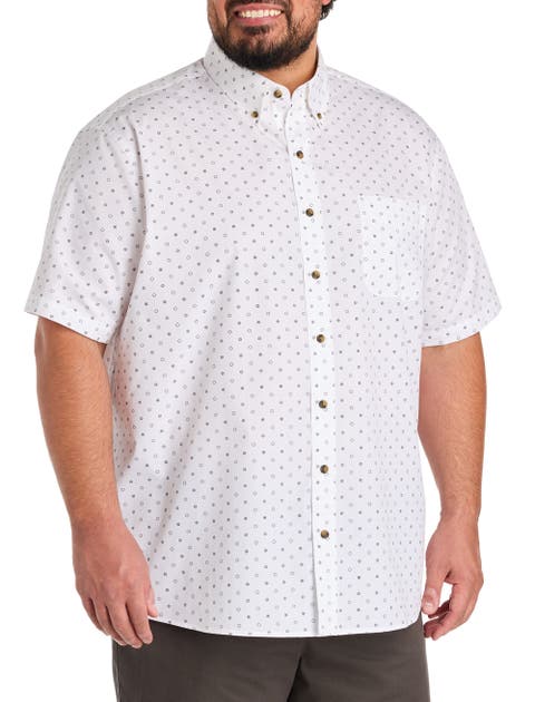 Big & Tall Easy-Care Dot Print Sport Shirt
