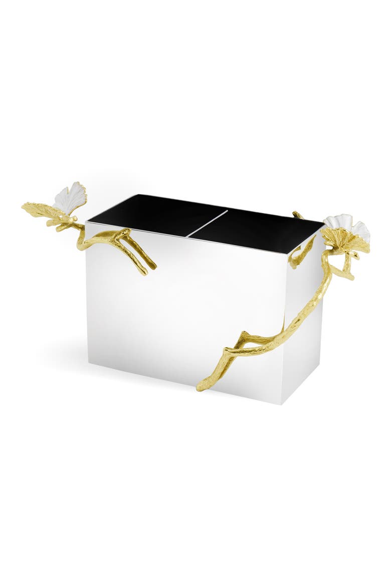 Butterfly Ginkgo Cutlery Holder, Alternate, color, GOLD MULTI