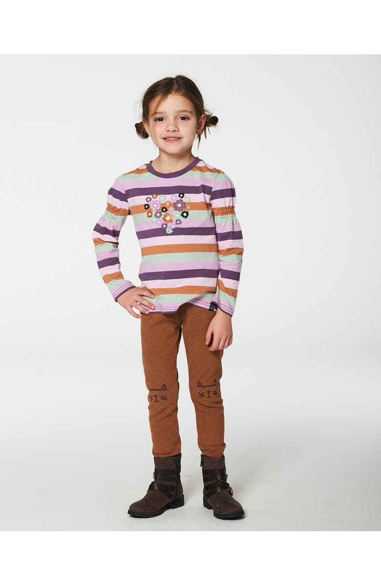 Deux par Deux Baby Girl's Leggings With Cat Print Hazel, Alternate, color, 