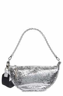 Longchamp Smile Glitter Sequin Half Moon Convertible Crossbody Bag