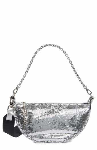 Longchamp Smile Glitter Sequin Half Moon Convertible Crossbody Bag