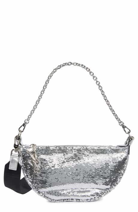 Longchamp Smile Glitter Sequin Half Moon Convertible Crossbody Bag