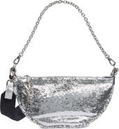 Longchamp Smile Glitter Sequin Half Moon Convertible Crossbody Bag