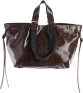 Isabel Marant Large Wardy Snakeskin Embossed Leather Tote