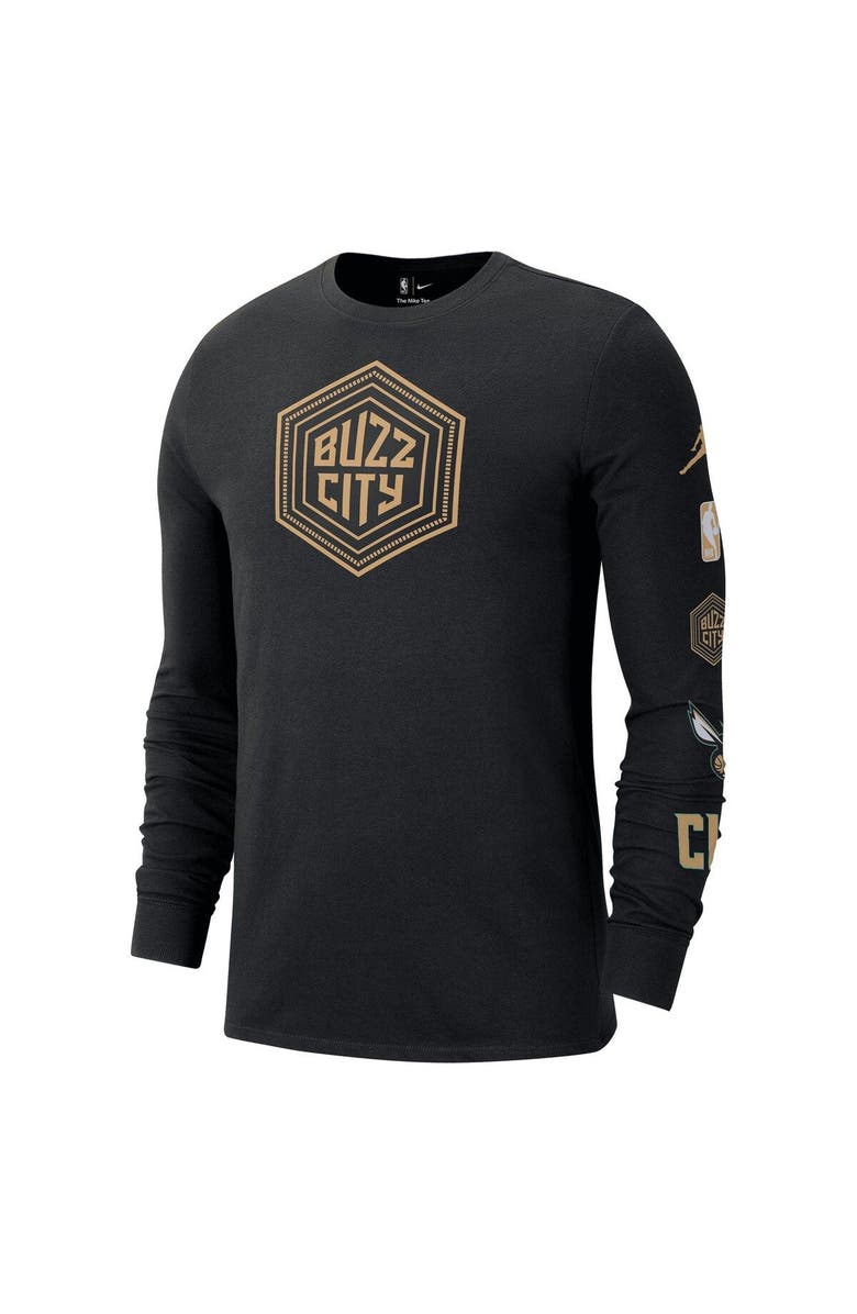 Jordan Brand Men's Jordan Brand Black Charlotte Hornets 2022/23 City Edition Essential Expressive Long Sleeve T-Shirt, Alternate, color, 