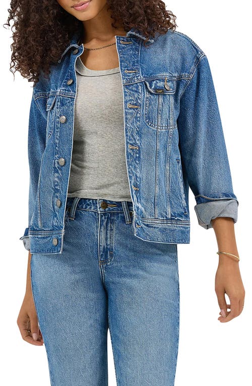 Lee Loose Rider Denim Trucker Jacket In Mid Chapter
