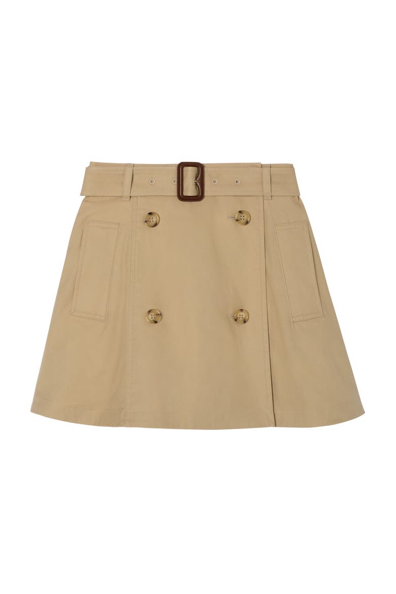 Cotton Trench Skirt, Main, color, Sand beige