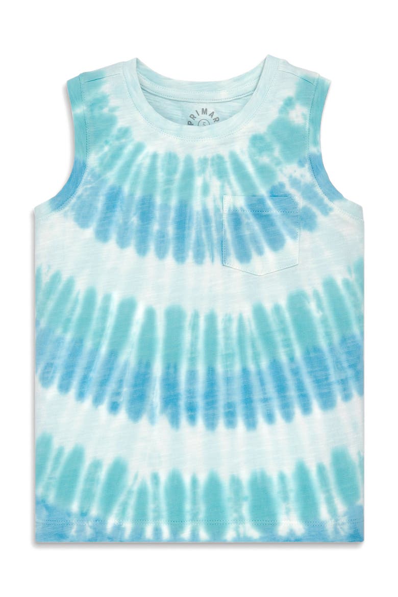 Kids Pocket Tank In Tie Dye, Main, color, Cool Sunburst Tie Dye