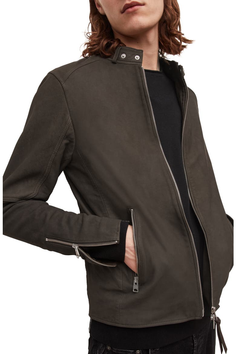 Cora Leather Jacket, Alternate, color, CHARCOAL