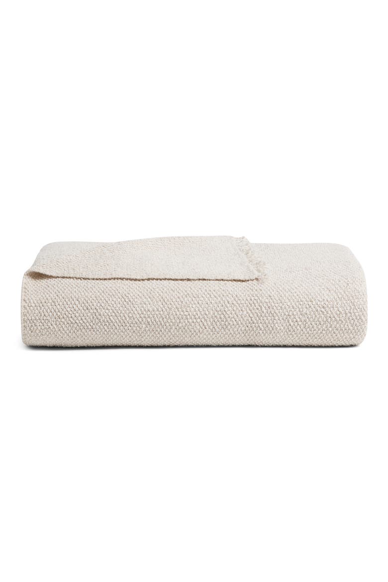Cotton Blend Bouclè Throw Blanket (Nordstrom Exclusive), Main, color, OATMEAL