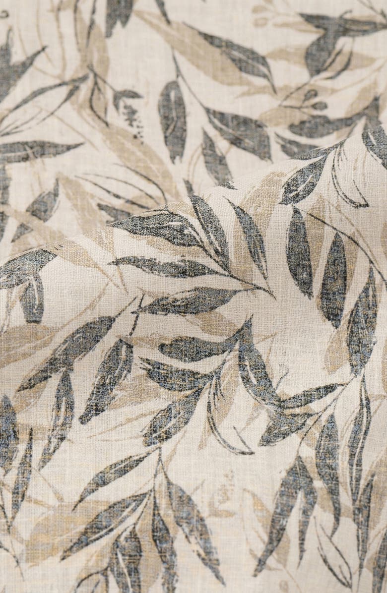 Report Collection Yarn Dye Leaves Print Button-Up Shirt, Alternate, color, Taupe