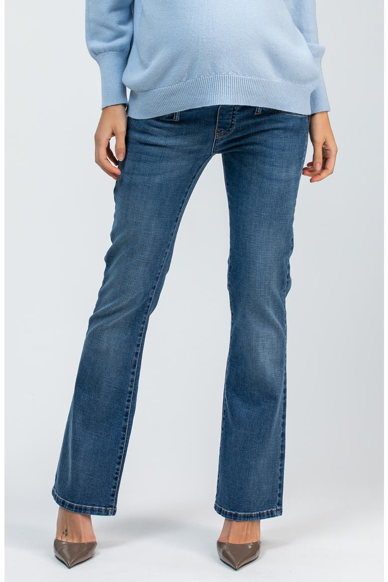 Flare Maternity Jeans, Main, color, MED LIGHT WASH