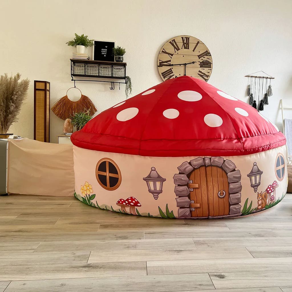 Mushroom Cottage Air Fort by AirFort in Red Polkadot  product