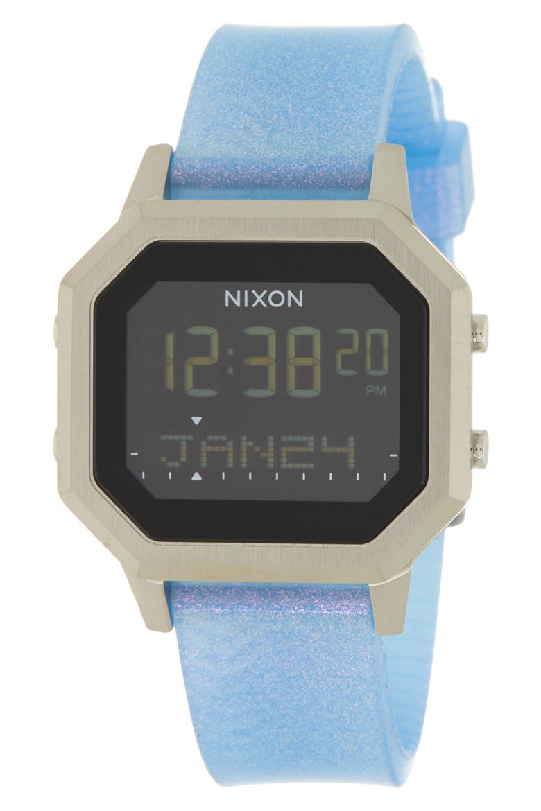 Siren Digital Watch, 36mm, Main, color, SILVER / IRIDESCENT