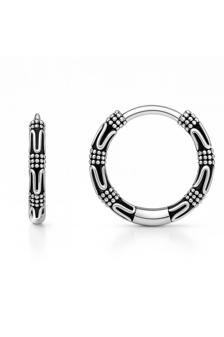 Sterling Silver Oxidized Endless Hoops, Alternate, color, Silver