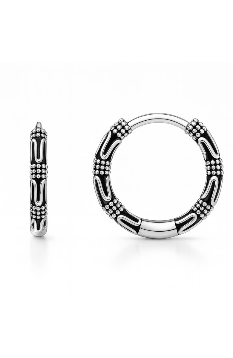 Donatello Gian Sterling Silver Oxidized Endless Hoops, Alternate, color, Silver