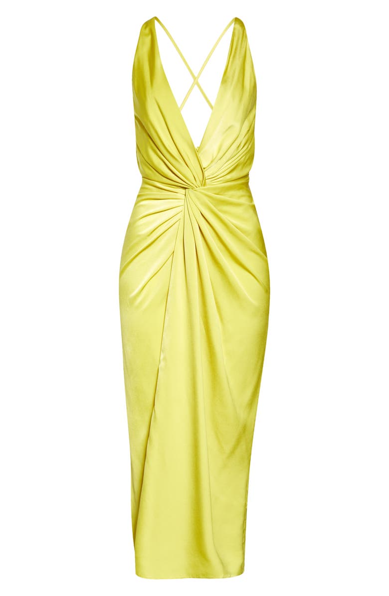 ASOS DESIGN Front Twist Satin Midi Dress, Main, color, 