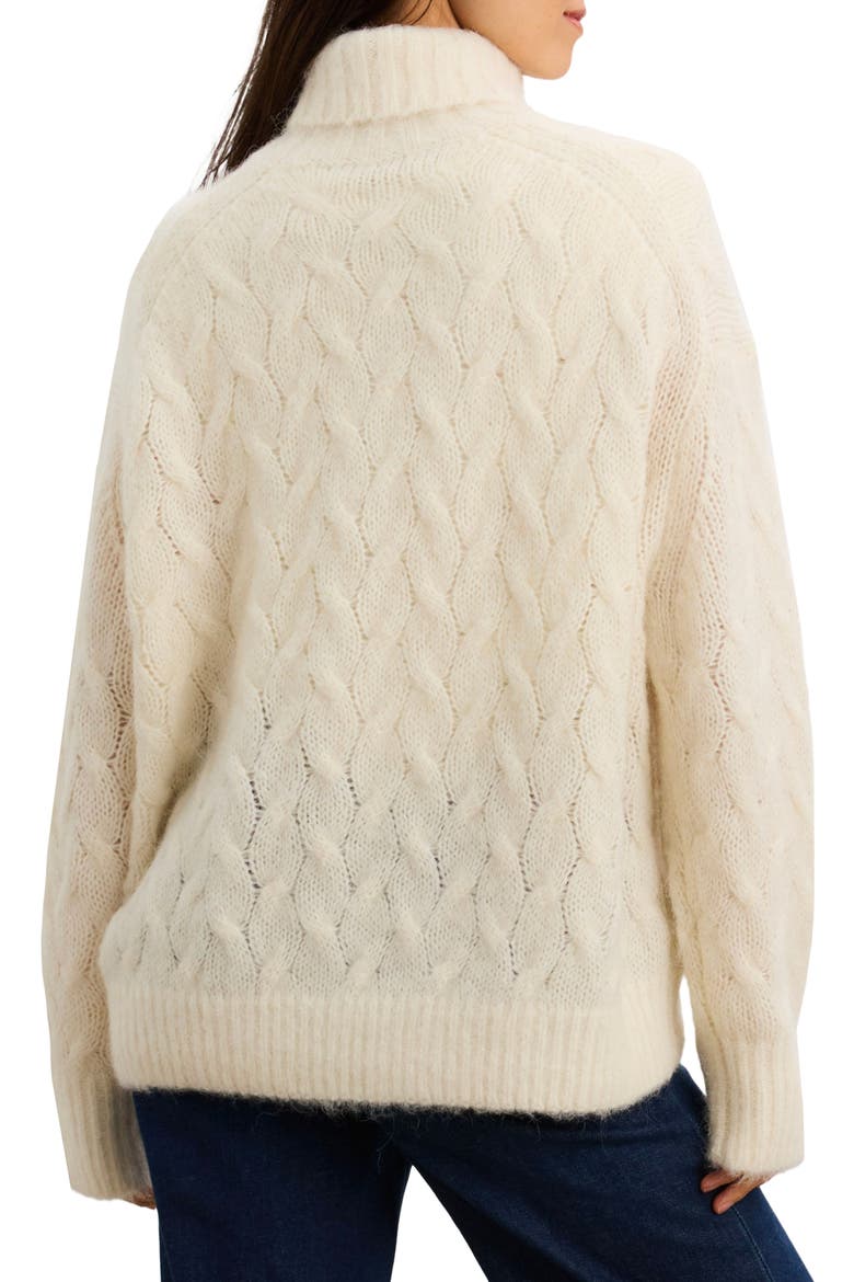 The Sophie Alpaca Cable Turtleneck, Alternate, color, Ivory