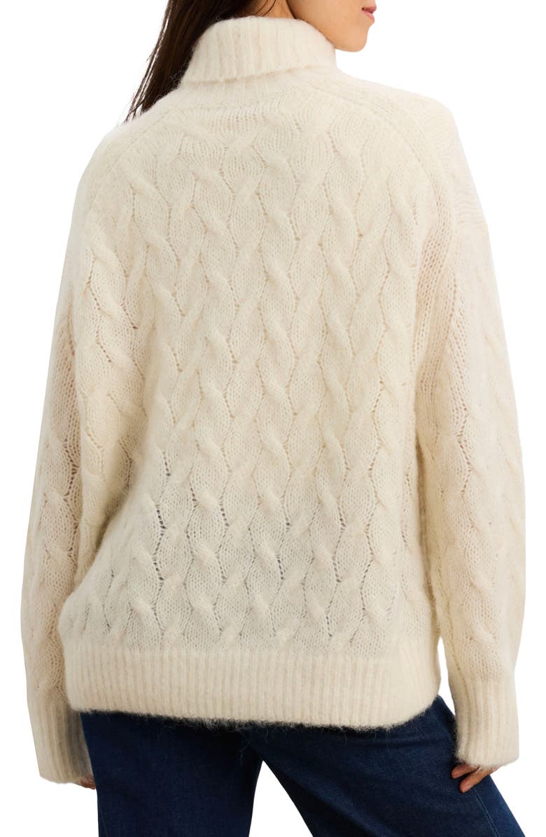 HATCH The Sophie Alpaca Cable Turtleneck, Alternate, color, Ivory
