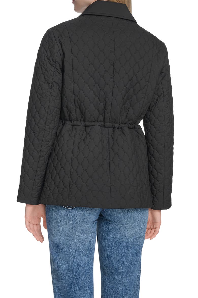 Honeycomb Quilted Jacket, Alternate, color, BLACK