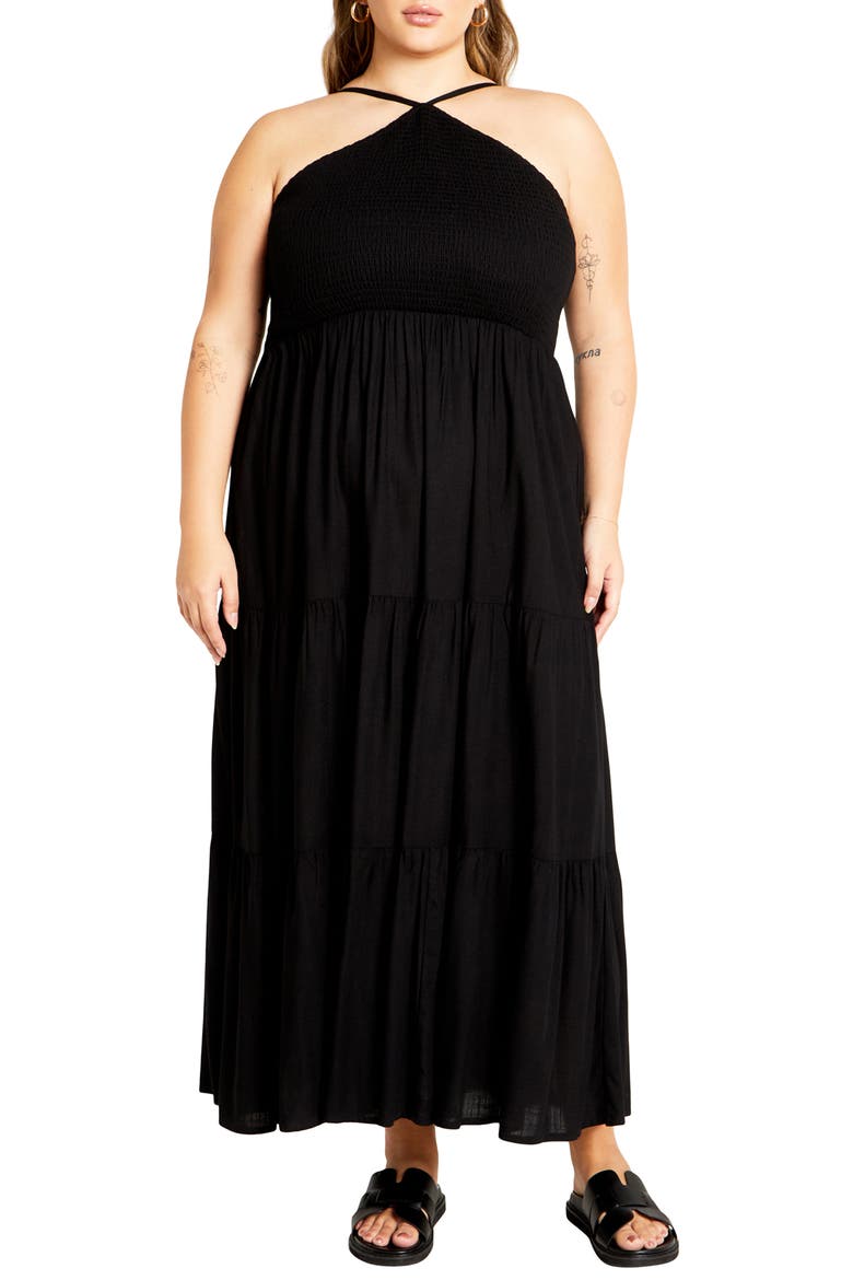 Tahitian Halter Tiered Maxi Dress video