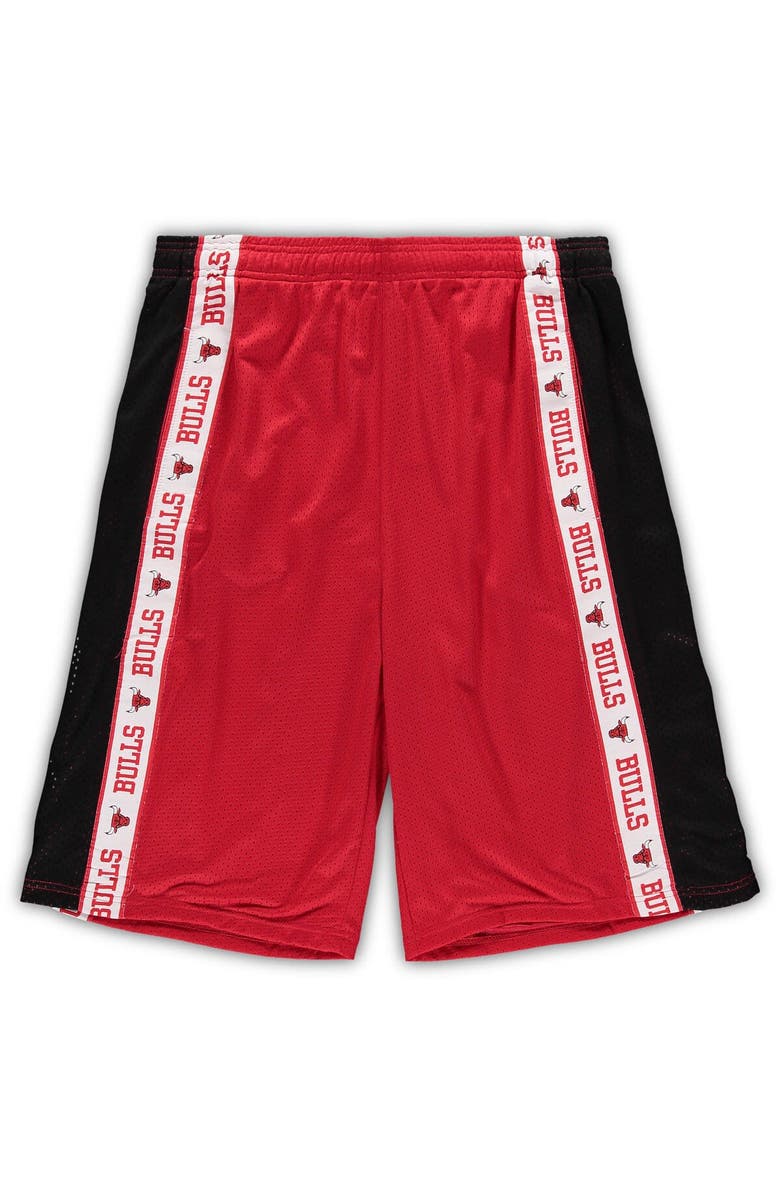 FANATICS Men's Fanatics Branded Red/Black Chicago Bulls Big & Tall Tape Mesh Shorts, Alternate, color, Red