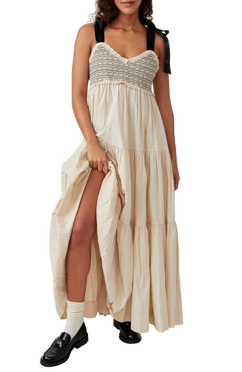 Free People Bluebell Smocked Bodice Tiered Maxi Sundress, Main, color,