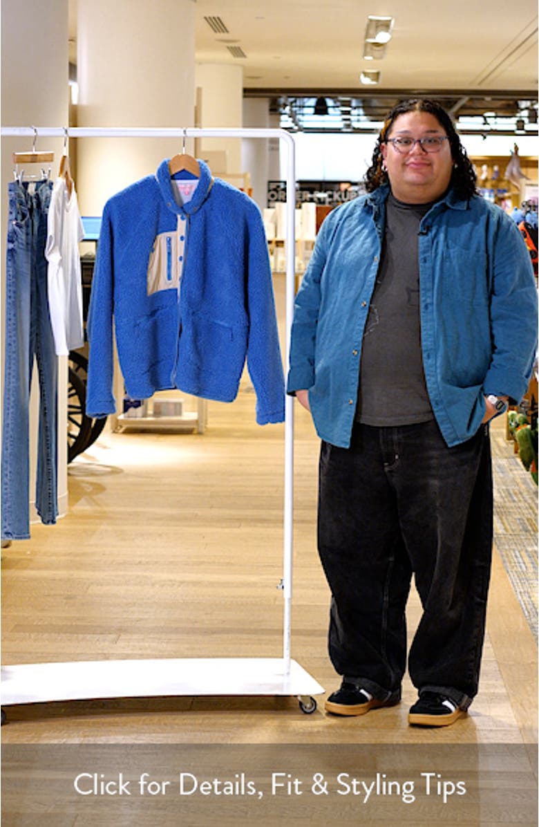 Denim Blue Fleece Quarter Snap Pullover, sales video thumbnail