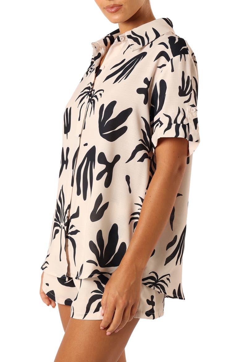 Sawyer Short Sleeve Button-Up Shirt, Alternate, color, BEIGE BLACK