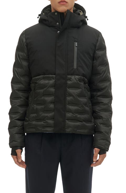 Dawson Mixed Media Hooded Puffer Jacket